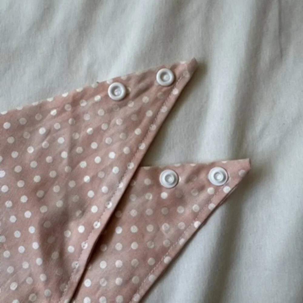 NWT, Canoodle Polka Dot Pattern Dog Bandana, White and Pink, Size L